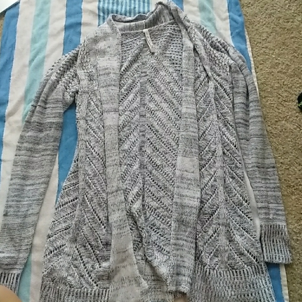 Black and white knit sweater